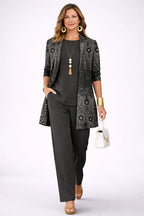 Vera | Black & Silver Paisley Three-Piece Set