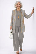 Azura | Dove Grey and Gold Three-Piece Set