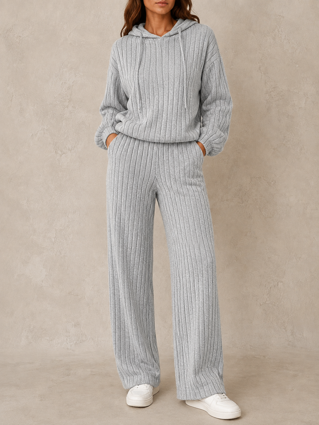 Tielle - Cozy Hooded Sweatshirt and Joggers Two-Piece Set