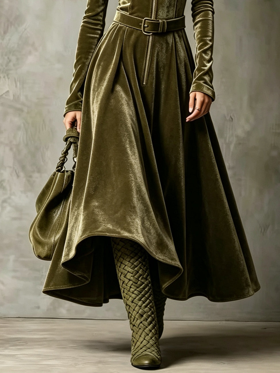 Raffaella | Long Dress with Vintage-Style Front Zip