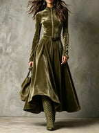 Raffaella | Long Dress with Vintage-Style Front Zip
