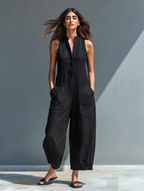 Victoria | Minimalist Black Jumpsuit