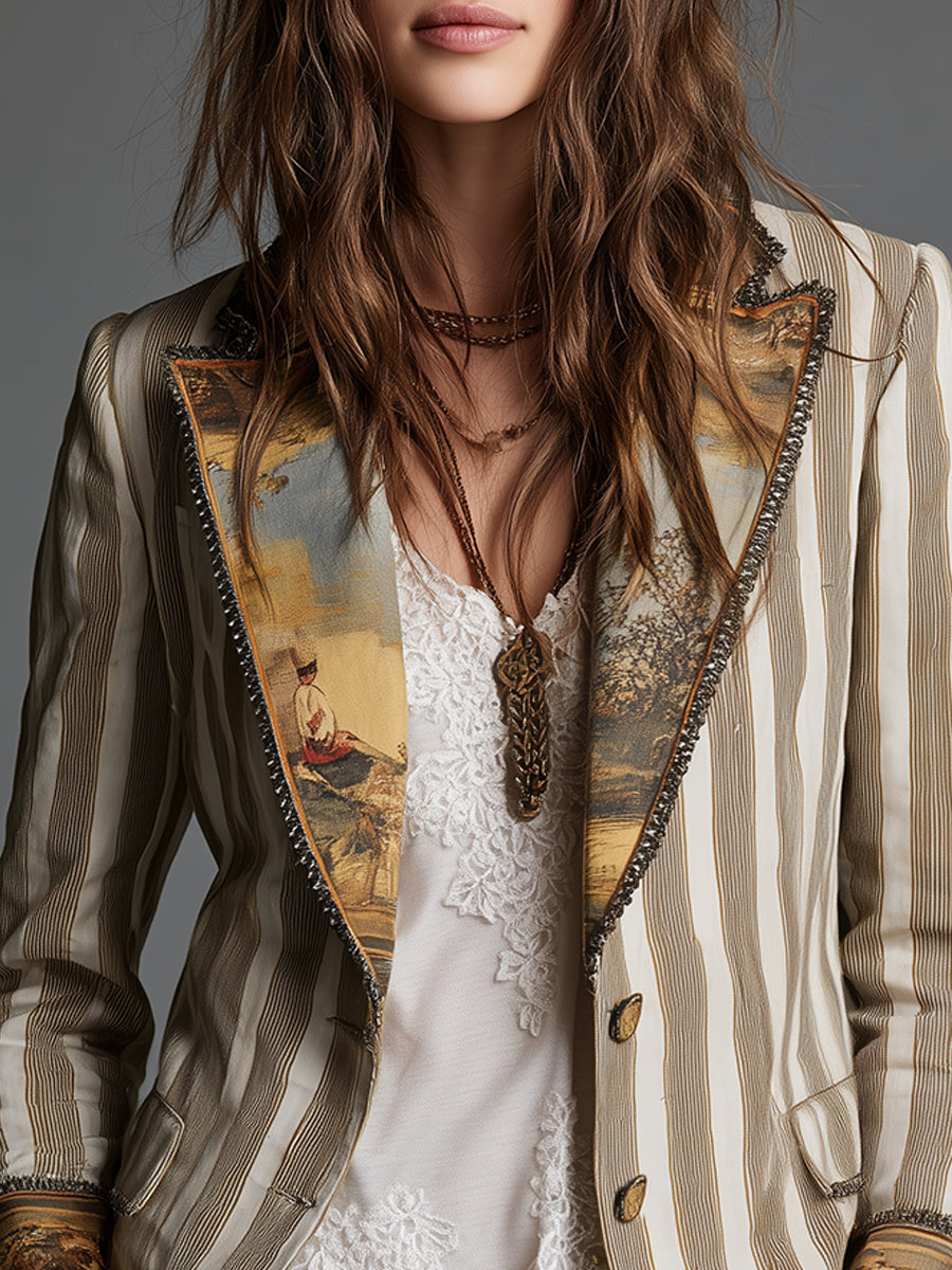 Roberta™ | Artful Striped Blazer
