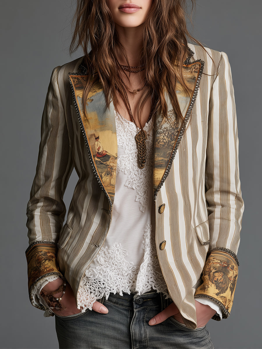 Roberta™ | Artful Striped Blazer