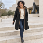 Evelyn | Cozy Sherpa-Lined Hooded Coat