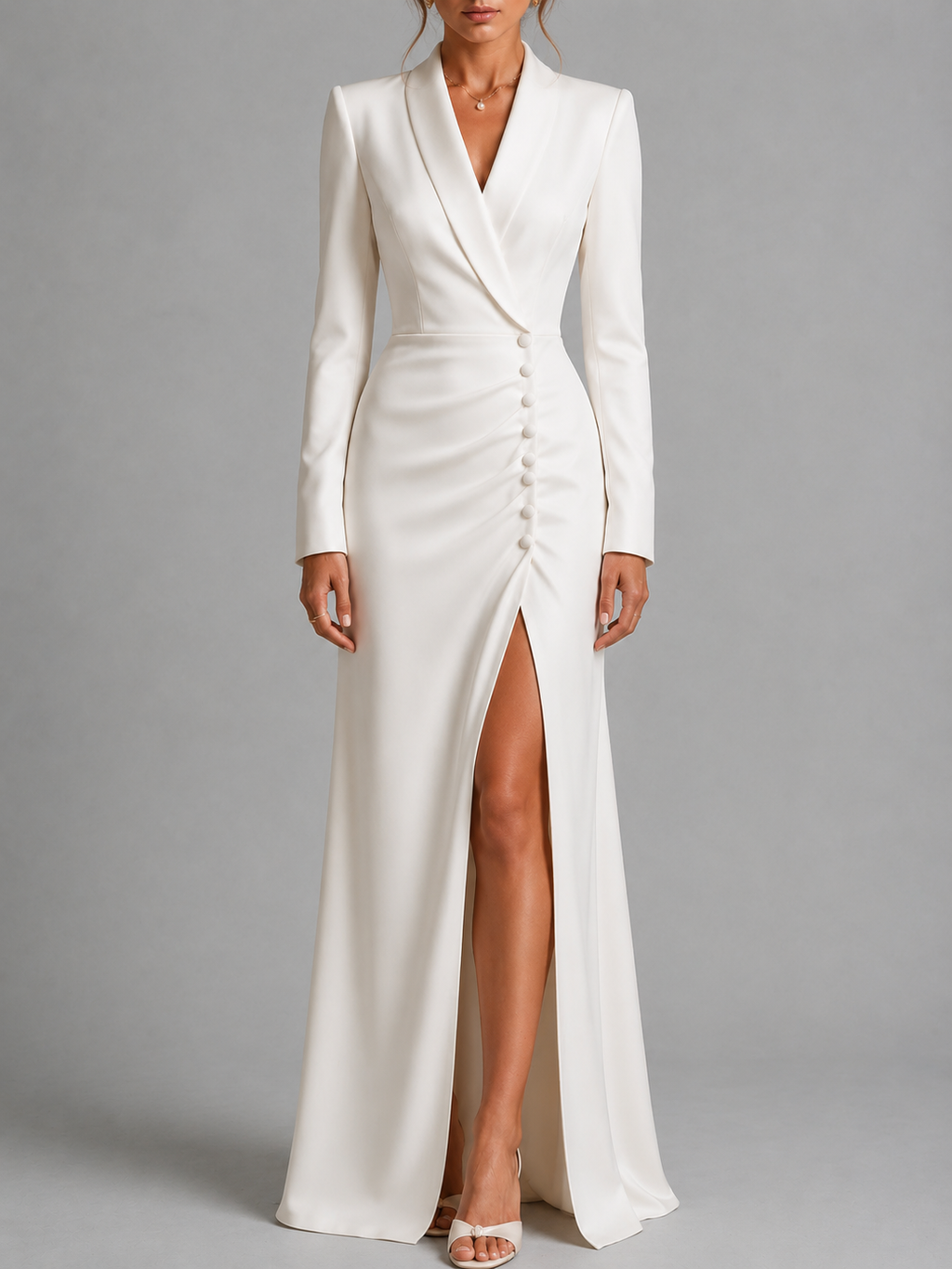 Ivory Grace Blazer Gown