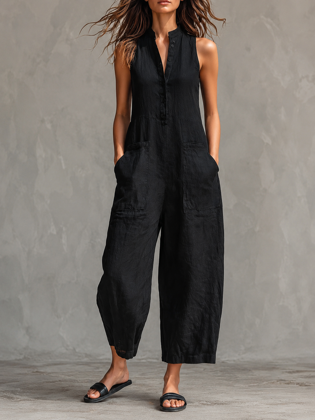 Victoria | Minimalist Black Jumpsuit
