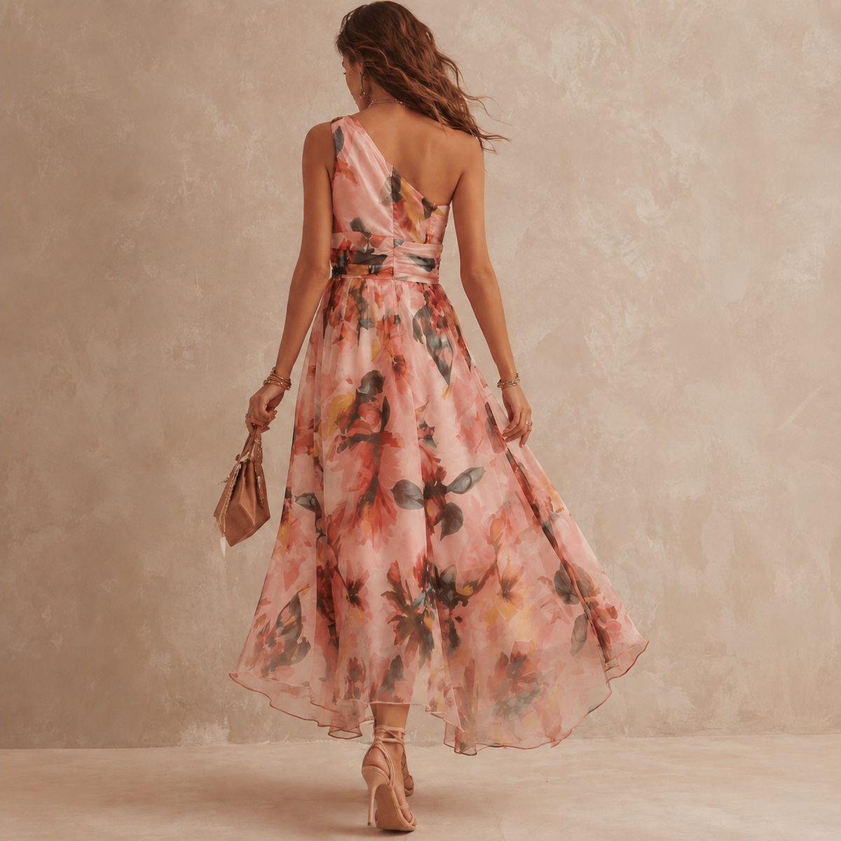 Aura | One-Shoulder Floral Dress