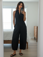 Victoria | Minimalist Black Jumpsuit