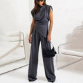 Knit Top and Wide Trouser Two-Piece Set