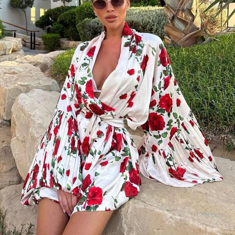 Eden Floral Wrap Mini Dress
