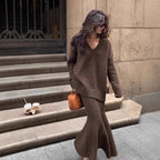 Lucy - Lazy Style Sweater Suit With Maxi Skirt