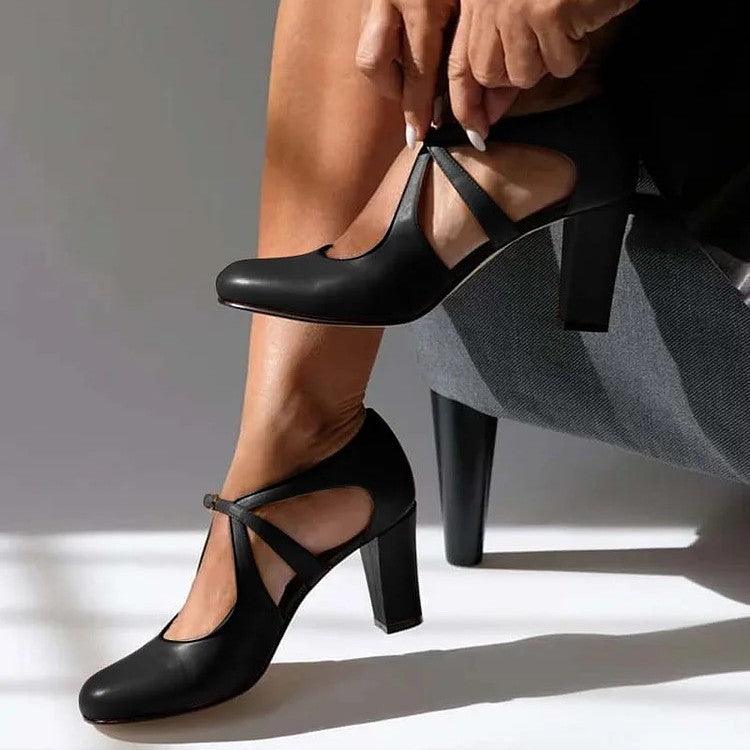 Camille | Elegant PU Leather Comfort Heels