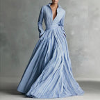 Harbor Stripe Shirt Maxi Dress