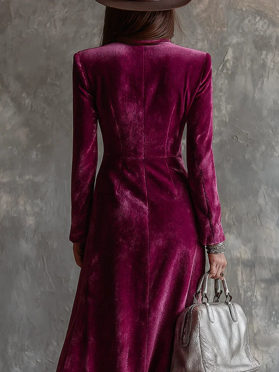 Velour Luxe Blazer Maxi Dress