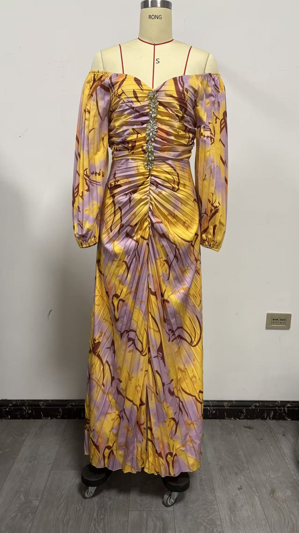 Simone - Embellished Ruched Maxi Dress