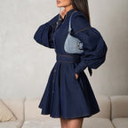 Adeline | Puff-Sleeve Denim Dress