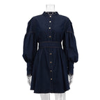 Adeline | Puff-Sleeve Denim Dress
