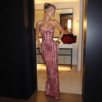 Bordeaux Lace Corset Gown