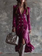 Velour Luxe Blazer Maxi Dress