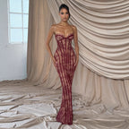 Bordeaux Lace Corset Gown