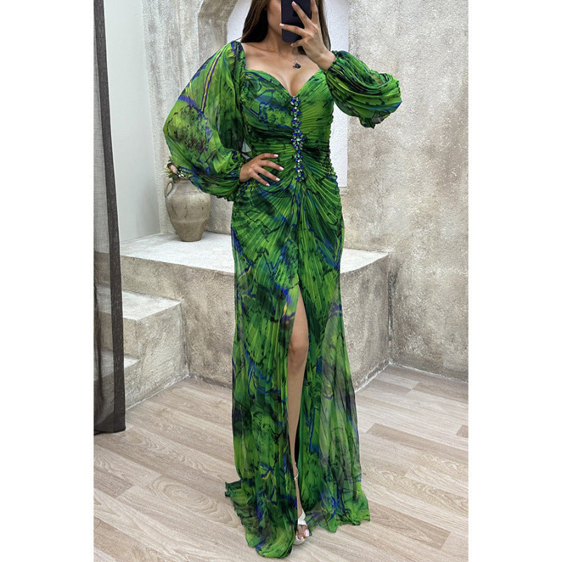 Simone - Embellished Ruched Maxi Dress