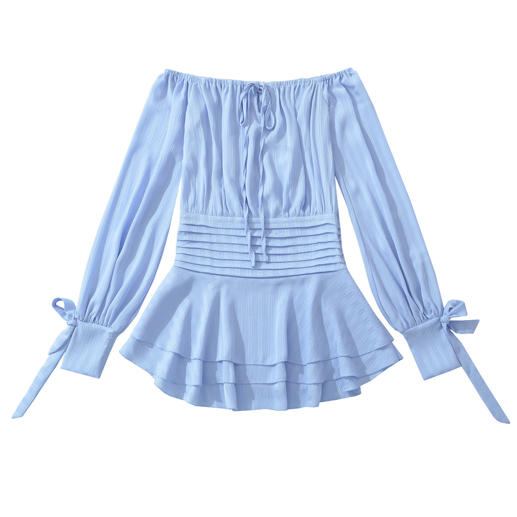 Noir Off-Shoulder Smocked Mini Dress