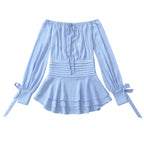 Noir Off-Shoulder Smocked Mini Dress