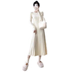 Evelyn | Elegant Pleated Knit Maxi Dress