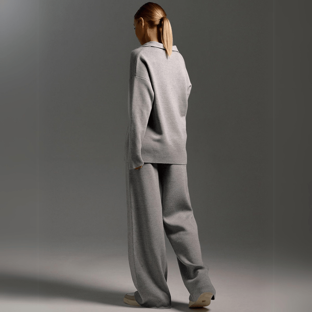 Elaine - Knitted Sweatshirt and Joggers Tracksuit Two-Piece Set