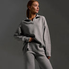 Elaine - Knitted Sweatshirt and Joggers Tracksuit Two-Piece Set