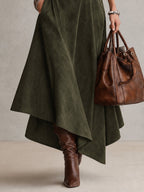Isadora - Turtleneck Top And Asymmetrical Skirt Set