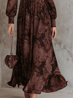 Aurelia - Maxi Dress with Paisley Print and Waist Accent