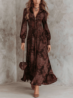Aurelia - Maxi Dress with Paisley Print and Waist Accent