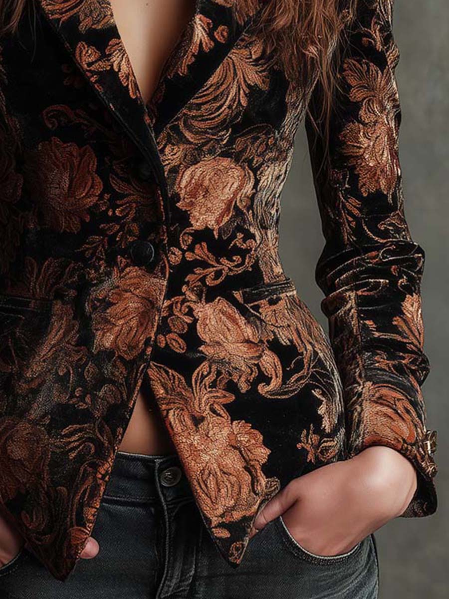 Yvette™ | Ornate Floral Tailored Blazer
