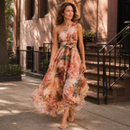 Aura | One-Shoulder Floral Dress