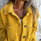 Harriet | Soft Teddy Button Jacket