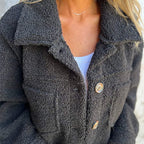 Harriet | Soft Teddy Button Jacket
