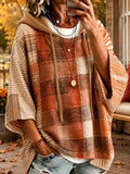 Simona | Autumn-Toned Patchwork Oversized Hoodie