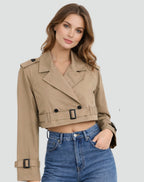 Juliana | Cropped Belted Trench Coat