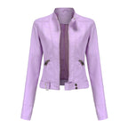 Linnea | Cropped Stand-Collar Moto Jacket