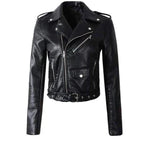 Rachel | Cropped Belted Moto Jacket