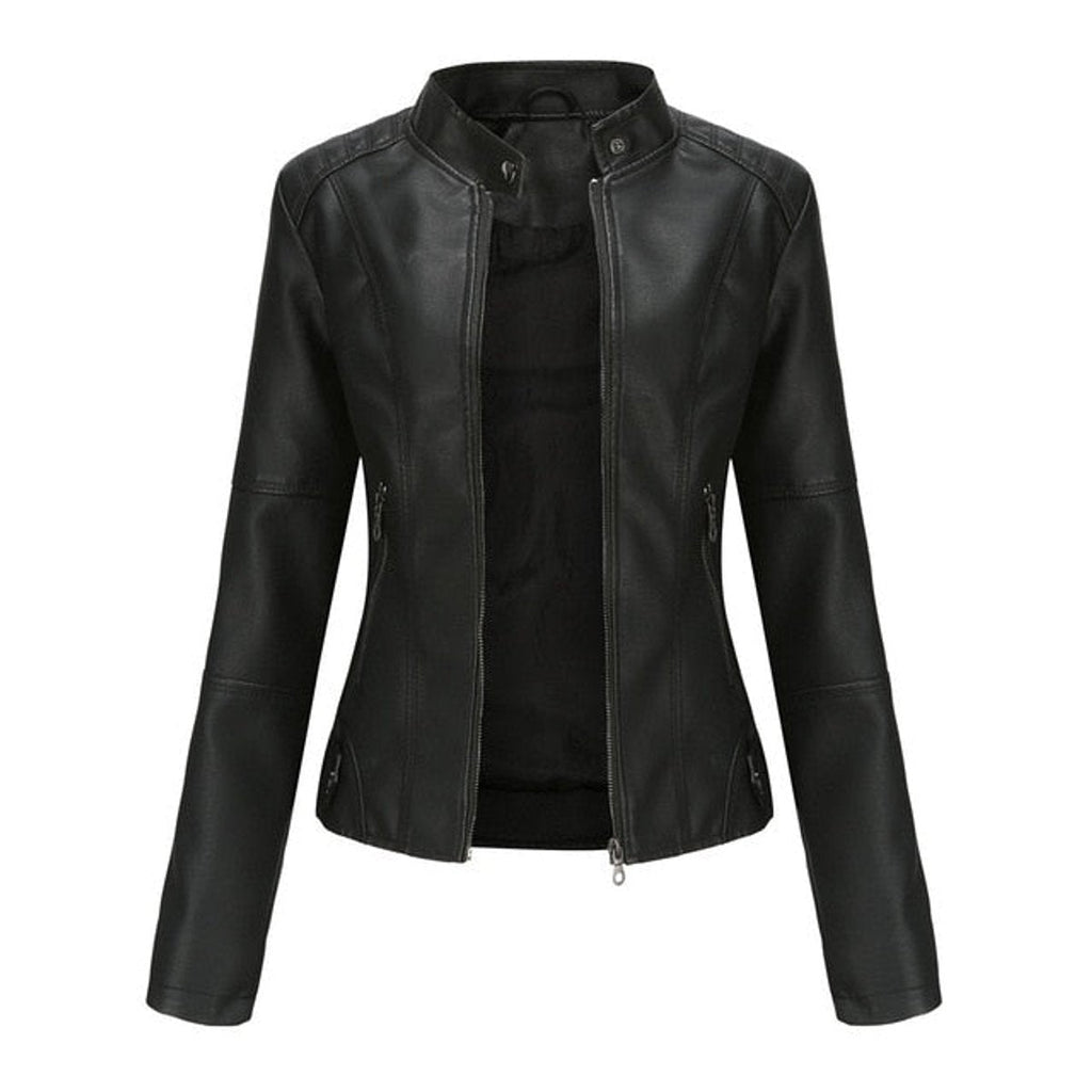 Helen | Refined Stand-Collar Moto Jacket