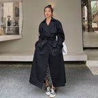 Lena | Oversized Double-Breasted Long Trench Coat